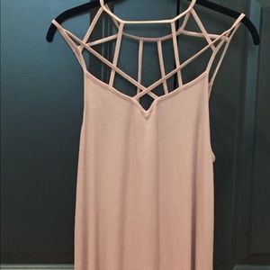 Pink strappy soft shirt